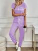 Women's Clothing Color Block Trim Casual Suit Simple Loose Fit Short Sleeved Set Spring Summer Autumn New_ecoleips.com