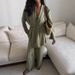 Women's Minimalist Two Piece Set Belted Waist Cardigan & Trousers Fitted Design Casual Autumn Wear_ecoleips.com