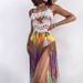 Women's Clothing Fashion Trend Colorful Spaghetti Straps Hollow Tassel Hem Dress_ecoleips.com