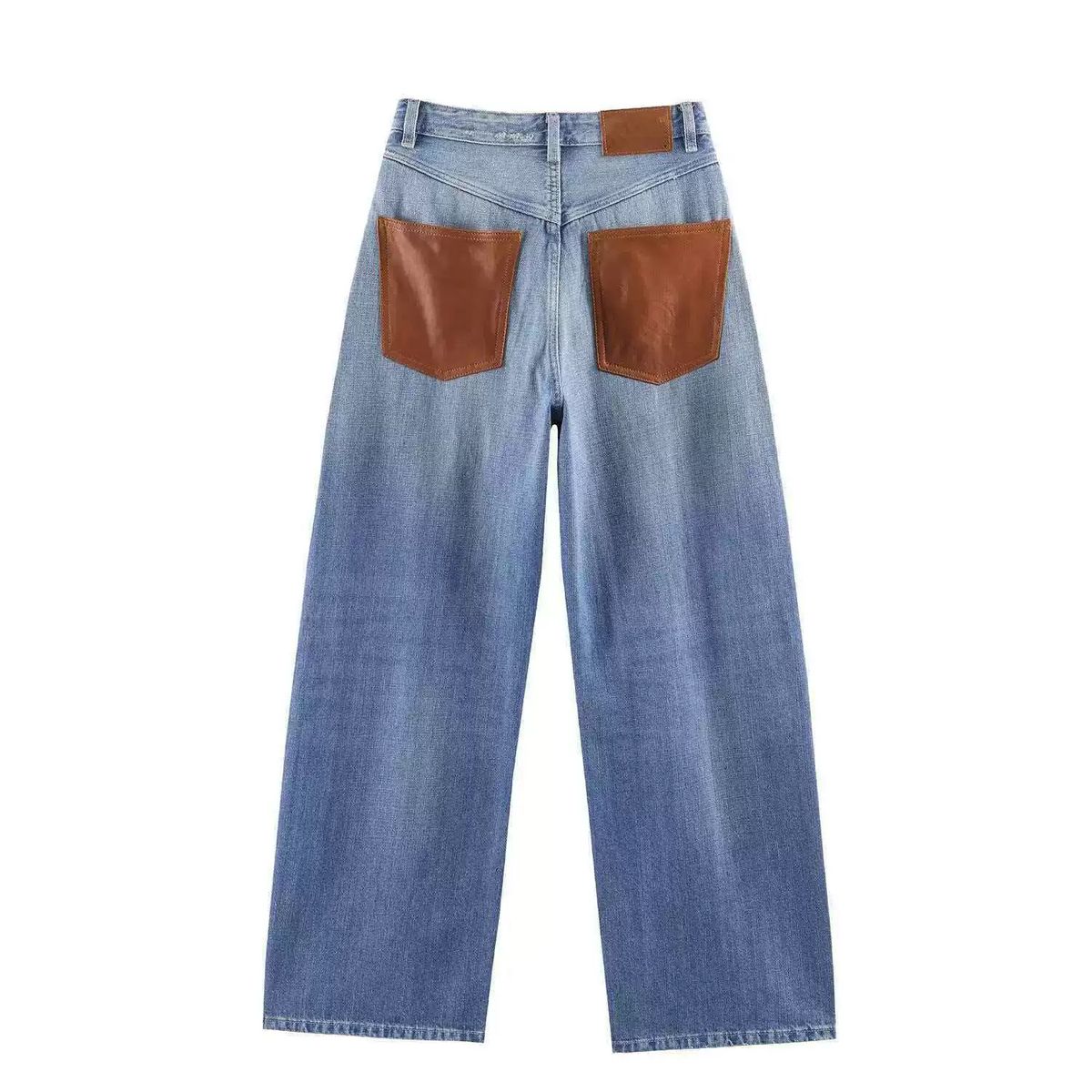 High Waisted Wide Leg Jeans Women's Casual Loose Trousers Spring 2026 American Style Pocket Detail Versatile Denim_ecoleips.com