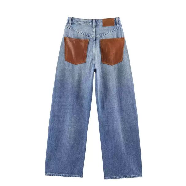 High Waisted Wide Leg Jeans Women's Casual Loose Trousers Spring 2026 American Style Pocket Detail Versatile Denim_ecoleips.com