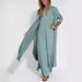 Women's Long Cardigan Jacket Casual Street Style Solid Color Autumn Winter Split Design European American Fashion Top_ecoleips.com