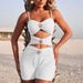 Women's Slim Fit One Piece Swimsuit 2026 European And American Fashion Sexy Solid Color with Metallic Accessories_ecoleips.com