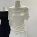 Summer Pure Desire One Shoulder Black Short Sleeve Women's T-shirt Korean Style Slimming Top Exposed Shoulder Fashionable_ecoleips.com