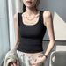 K New Women's Wide Shoulder Vest, U-Neck Underwear Top, Sleeveless Chiffon Vest_ecoleips.com