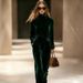 Autumn Winter Korean Velvet Casual Lounge Set - Soft Long Sleeve T-Shirt & Pants Outfit In Solid Colors (Dark Brown, Forest Green, Wine Red, Khaki)_ecoleips.com