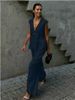 2025 Cotton V-neck Sleeveless Top Vest Long Pants For Women New Solid Color Elegant Commuter Two-piece Set_ecoleips.com