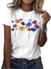 European And American Cross-border Foreign Trade Women's Floral Plant Print Round-neck Short-sleeve T-shirt Top_ecoleips.com