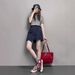Irregular Workwear Half Skirt Pants Summer Thin High Waist Slimming Plus Size Sister Pear Shape Body A-line Shorts_ecoleips.com