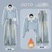 Retro Fleece-Lined Two-Piece Outfit – Oversized Pullover Hoodie With Drawstring Waist Jeans (S-2XL, 7 Color Combos, Unisex Vintage Streetwear)_ecoleips.com