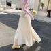 K Niche Mesh Skirt, High Waisted A-line Pleated Skirt, Mid To Long Fishtail Skirt, Women's Long Skirt_ecoleips.com