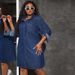 Women's Loose Fashion Denim Casual Dress Long Sleeved_ecoleips.com