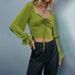 Voya 2026 Autumn/Winter European And American Fashion New Sexy Hollow Out Puff Long Sleeve Ultra-Short Women's T-Shirt With_ecoleips.com