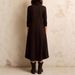 Women's Clothing Style High Neck Long Sleeve Dress For Women Elegant Stylish Solid Color Button Down Pocket Design_ecoleips.com
