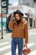 Flash Fleece New Autumn And Winter Women's Cardigan Zipper Long-sleeved Plush Splicing Jacket_ecoleips.com
