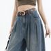 Women's Slim Wide-leg Jeans, New Spring/summer 2026 Model, High-waisted, Loose Straight-leg, Floor-length Pants, Hong_ecoleips.com