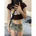 2025s American Style Spicy Girl Willow Low Waist Denim Ultra Shorts Women Spring Summer New Slim Fit Hip-hugging Wide-leg Hot_ecoleips.com