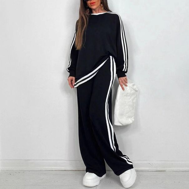 Women's Clothing Women's Striped Pant Sets Autumn/Winter Fashion Casual Long Sleeve Round Neck For Formal & Casual For Women_ecoleips.com