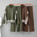 Women's High Neck Striped Cape And Wide Leg Pants Two Piece Set Casual Loose Fashion Suit European And American Style_ecoleips.com
