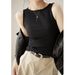 Made With High-quality Materials, High-elastic Ribbed Cotton, Wide Shoulder Straps, Sleeveless Tank Top Women, 2025_ecoleips.com