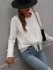 "Women's Loose Fit Solid Color Pullover Sweater, Soft Knit Tassel Detail Casual Comfortable Top For Everyday Wear_ecoleips.com