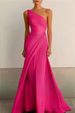 Elegant One-Shoulder Long Evening Gown Slim Fit Formal Party Dress for Banquet Prom Women's Clothing_ecoleips.com