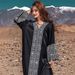 Premium Shiny Satin Abaya With Handcrafted Silver Embroidery & Rhinestones – Luxurious Modest Dress For Weddings, Parties, And Ramadan_ecoleips.com
