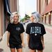 Women's Casual Round Neck Short Sleeve T-Shirt Multi-Color American Style Simple Fashion Sports Top Solid Loose Printed_ecoleips.com