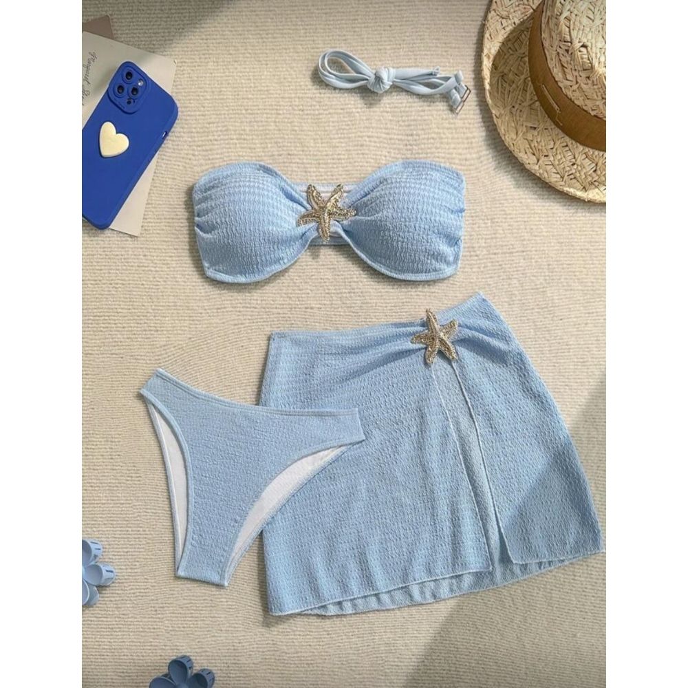 Women's Clothing Women's Sexy Solid Color Bikini Swimsuit Three Piece Set Style Two Piece Swimsuit Modest Coverage Beach & Pool Ready_ecoleips.com