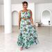 2025 New Foreig Trade Wome's Fashio Retro Sleeveless Short Tube Top Prited High-Waisted Skirt Two-Piece Set For_ecoleips.com