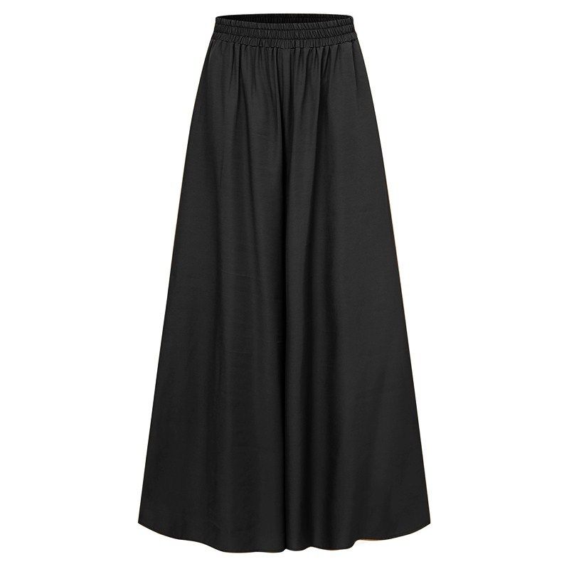 K New Loose Oversized Elastic Waist Wide Leg Pants With Large Swing Beach Casual Pants_ecoleips.com