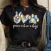 European American Women's Clothing, Base Shirt With Peace Love Theme, Short-sleeved Top For Women In Spring And Summer_ecoleips.com