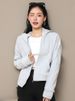 K New Lazy Short Zipper Cardigan Hooded Sweatshirt Jacket For Women.Without Any Accessories_ecoleips.com