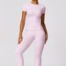 Women's Clothing T Shirt Quick Drying Yoga Fitness Clothes Outdoor Running Sports Round Neck Tight Slim Short Sleeve Trousers Suit_ecoleips.com
