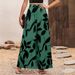Summer New Chiffon Leaf Print Casual Pants Temperament High Waist Wide Leg Pants Women_ecoleips.com
