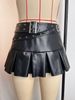 Women's PU Leather Mini Skirt – Sexy High-Waisted Pleated Skater Skirt For Night Out & Clubwear (S-XL)_ecoleips.com