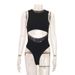 Women's Sleeveless Hollowed out Bodysuit Solid Color Sexy Tight Top Base Shirt European American Summer New Clothing for Hot Girls_ecoleips.com