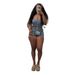 Women's Sexy Strapless Slim Fit Stretch Denim Two Piece Casual Fashionable European American Style Clothing Set_ecoleips.com