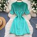 Women's Clothing High End Fashionable Metal Button Slim Short Sleeved Dress For Women In Summer With Slim Waist And Temperament Sweater Dress_ecoleips.com