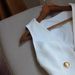 Elegant V-Neck Sleeveless Button-Down Mini Dress - Summer A-Line Skirt With High Waist In White & Black (XS-XXL)_ecoleips.com
