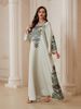 Muslim Women's Long Robe, Printed Embellished Dress, Elegant Evening Gown, Stylish Muslim Fashion, Perfect For Special Occasions_ecoleips.com