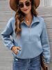 Women's Fleece Collar Short Loose Sweatshirt_ecoleips.com