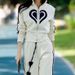 Women's Oversized Tracksuit Set – Wide-Leg Pants & Zip-Up Hoodie ( Fall/Winter, Polyester-Spandex, Streetwear, S-4XL, Black/Beige)_ecoleips.com