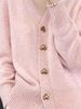 K New Pure Color Simple Knitted Sweater With Heart Button V-neck Women's Cardigan Loose Sweater Coat._ecoleips.com