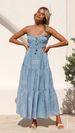 Summer New Style Women's Print Long Dress European And American Cross Border Independent Website One Shoulder Suspender Tie_ecoleips.com
