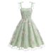 European And American Foreign Trade Suspender Embroidered Dress Retro Hepburn Dress Fashionable New Lace-up Dress_ecoleips.com
