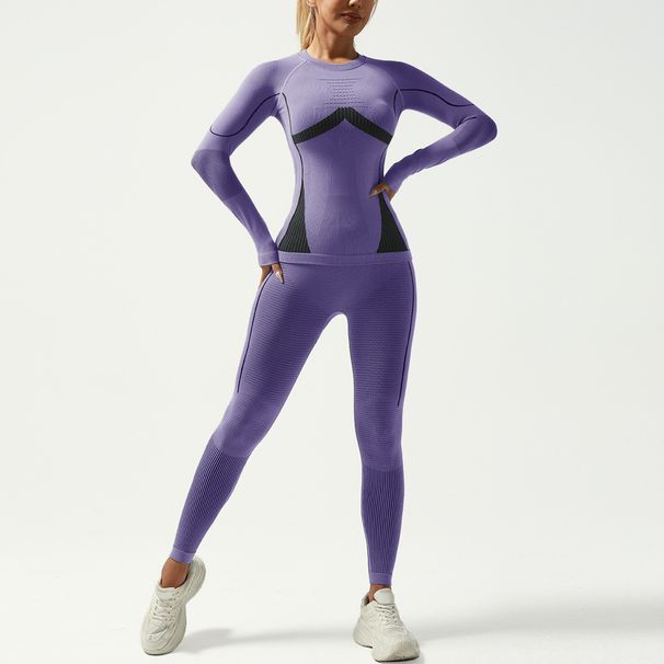 Women's Moisture Wicking Ski Suit Seamless Training Warm Underwear Set Fitness Sportswear For Autumn And Winter_ecoleips.com