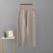 Women's Early Autumn Soft Patchwork Wool Knit Pencil Pants Elastic Waist Loose Versatile Carrot Style European American Fashion_ecoleips.com