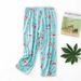 Summer Women Soft Cotton Sleep Bottoms Female Casual Loosen Night Pants Ladies Cartoon Calf-length Pants Plus Size Pantalon_ecoleips.com