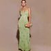 Women's Slim Long Skirt V Neck Knitted Suspender Summer Dress Solid Color Fashion For Females_ecoleips.com